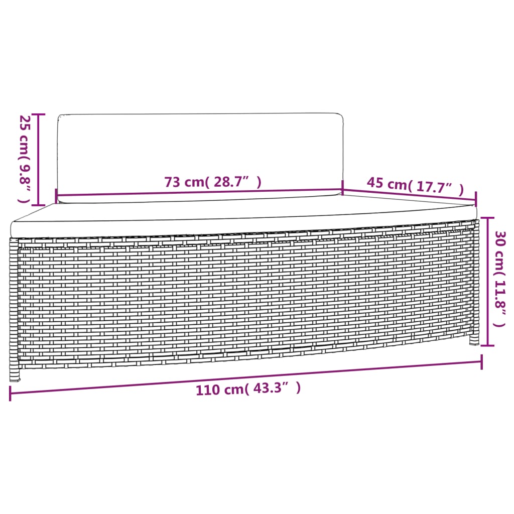 Opbergschappen 2 st poly rattan