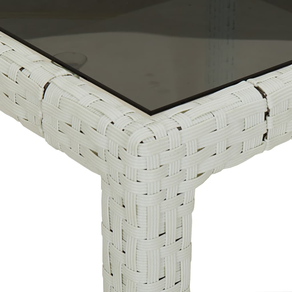 Tuintafel 250x100x75 cm gehard glas en poly rattan