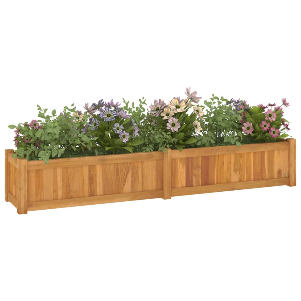 Plantenbak verhoogd 150x30x25 cm massief teakhout