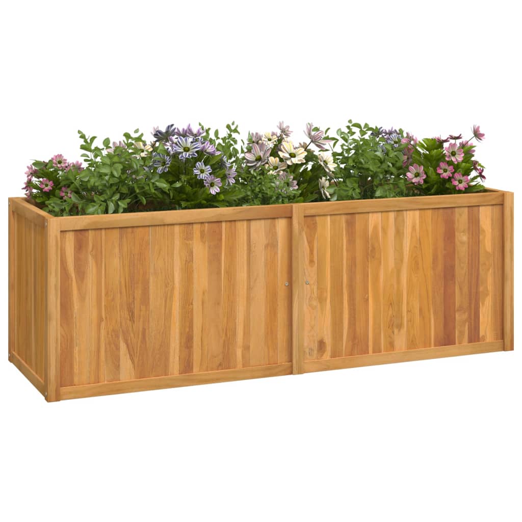 Plantenbak verhoogd 150x30x25 cm massief teakhout