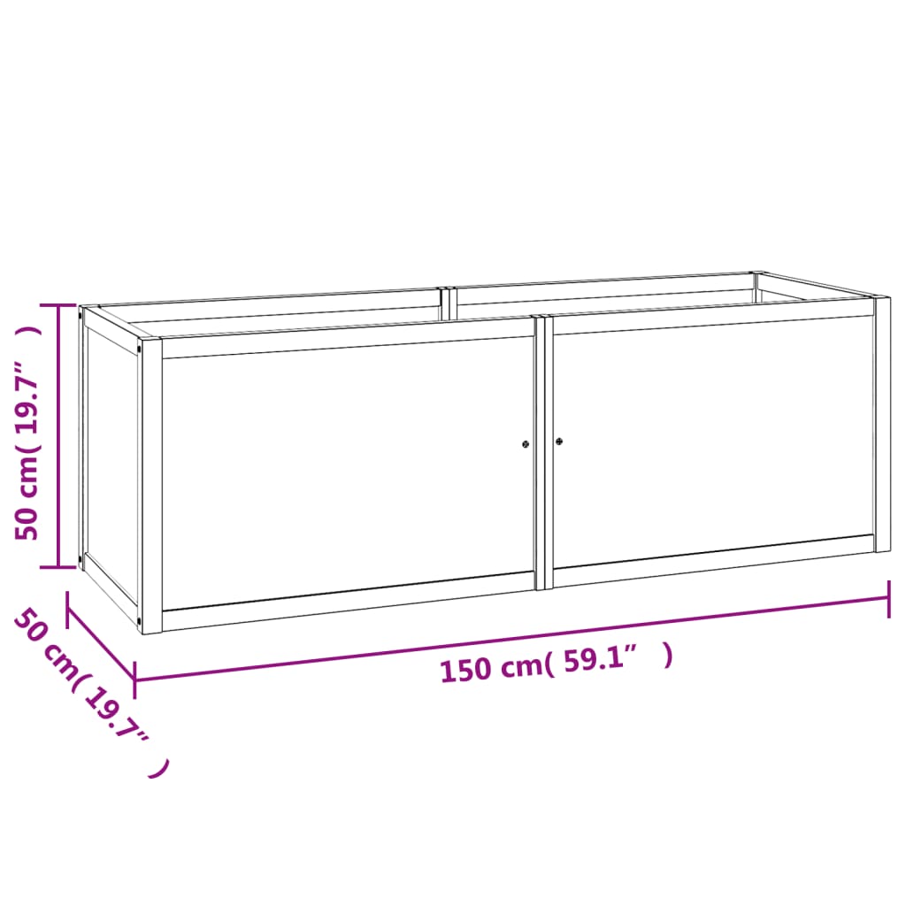 Plantenbak verhoogd 100x50x50 cm massief teakhout