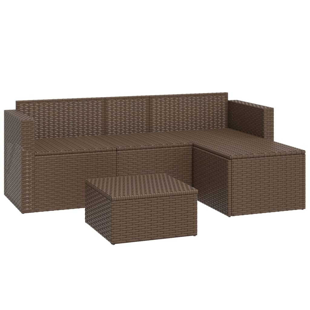 3-delige Loungeset met kussens poly rattan