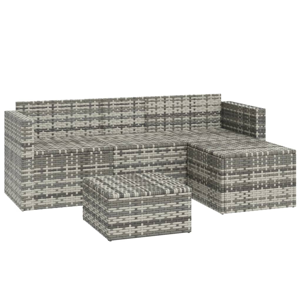 3-delige Loungeset met kussens poly rattan