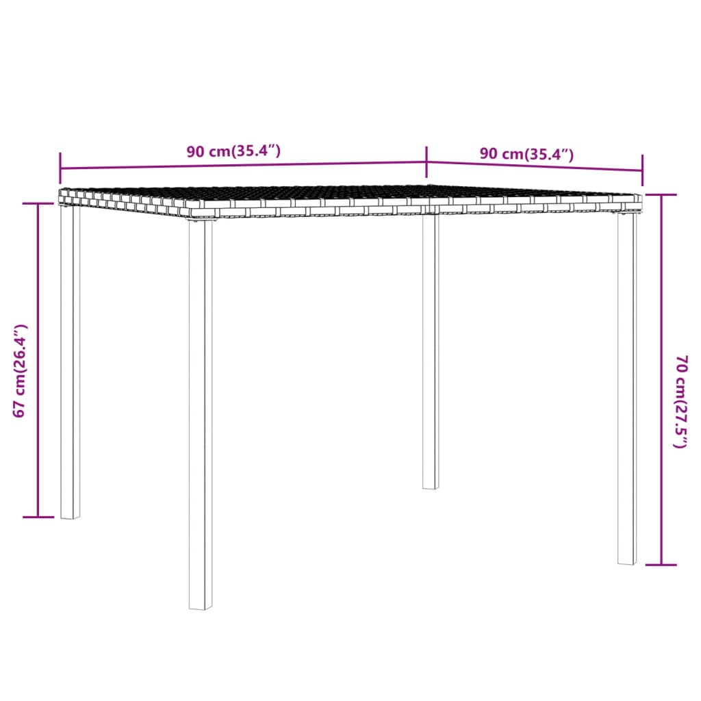 2-delige Tuinset met kussens poly rattan