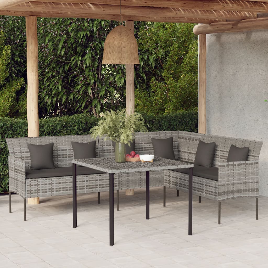 2-delige Tuinset met kussens poly rattan