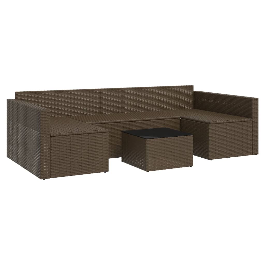 2-delige Loungeset met kussens poly rattan