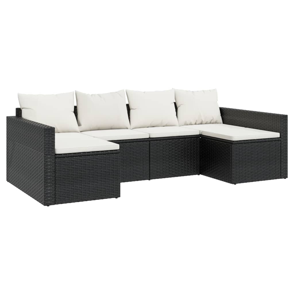 2-delige Loungeset met kussens poly rattan