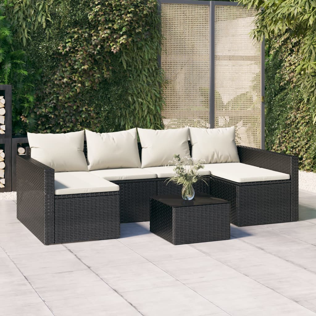 2-delige Loungeset met kussens poly rattan