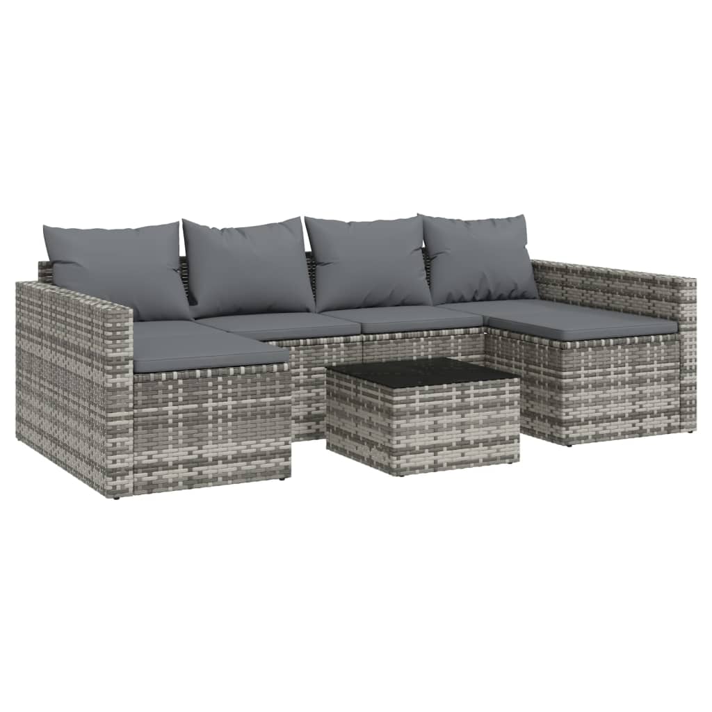 2-delige Loungeset met kussens poly rattan