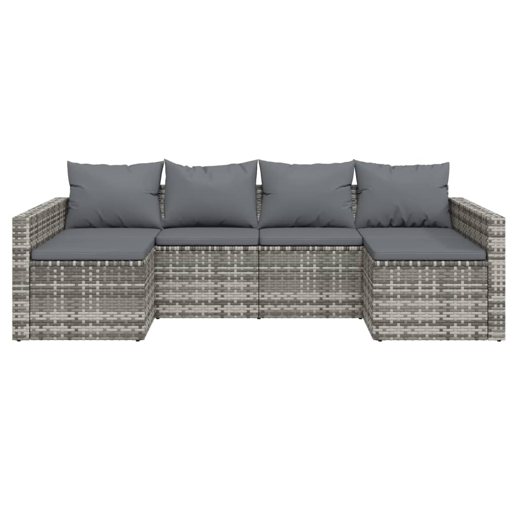 2-delige Loungeset met kussens poly rattan