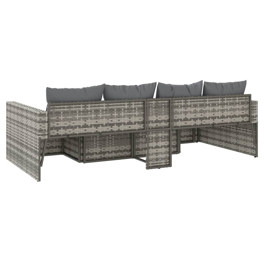 2-delige Loungeset met kussens poly rattan