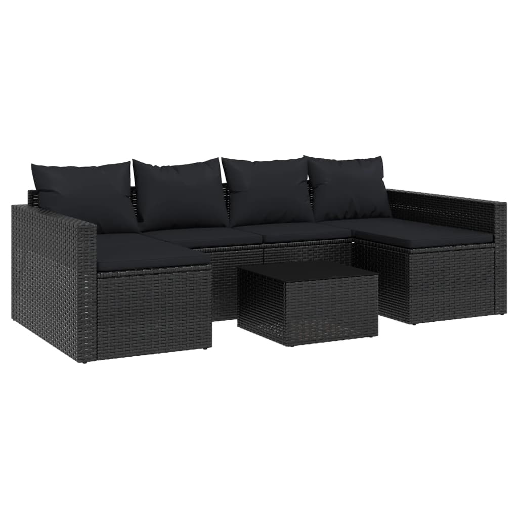 2-delige Loungeset met kussens poly rattan