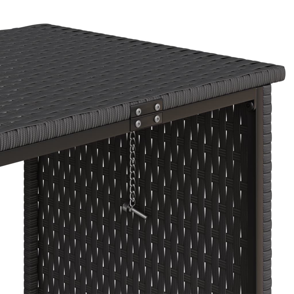 Tuinbank met tafel en kussens L-vormig poly rattan