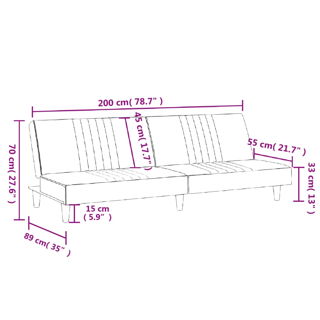 Slaapbank stof zwart