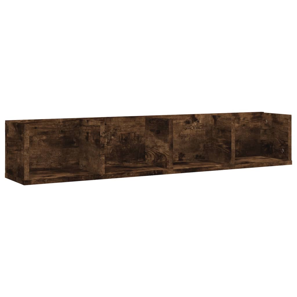 Cd-wandschap 100x18x18 cm bewerkt hout