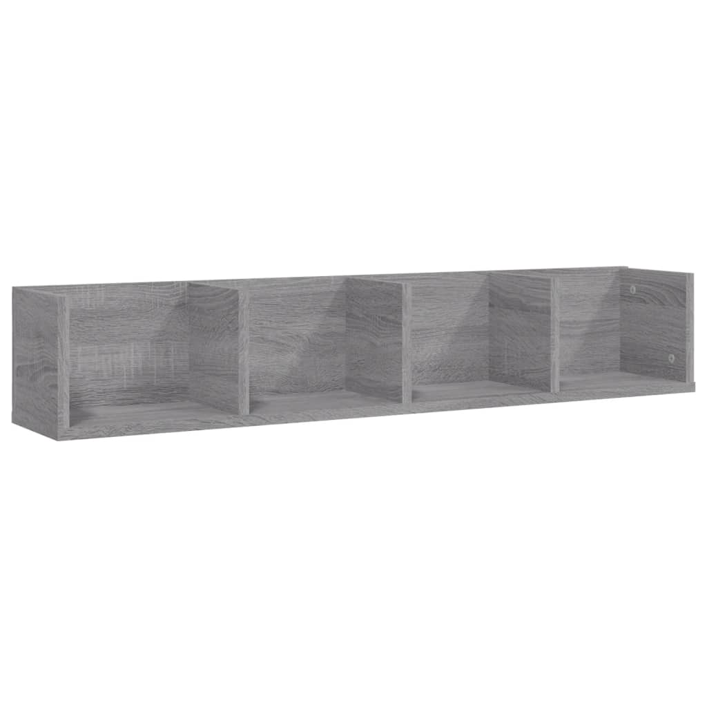 Wandschap CD 100x18x18 cm bewerkt hout bruin eikenkleur