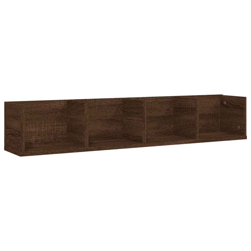 Cd-wandschap 100x18x18 cm bewerkt hout eikenkleurig