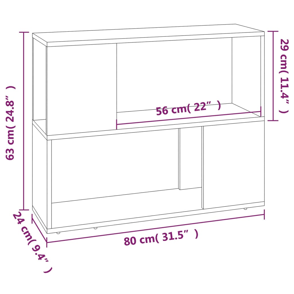 Tv-meubel 80x24x63 cm bewerkt hout