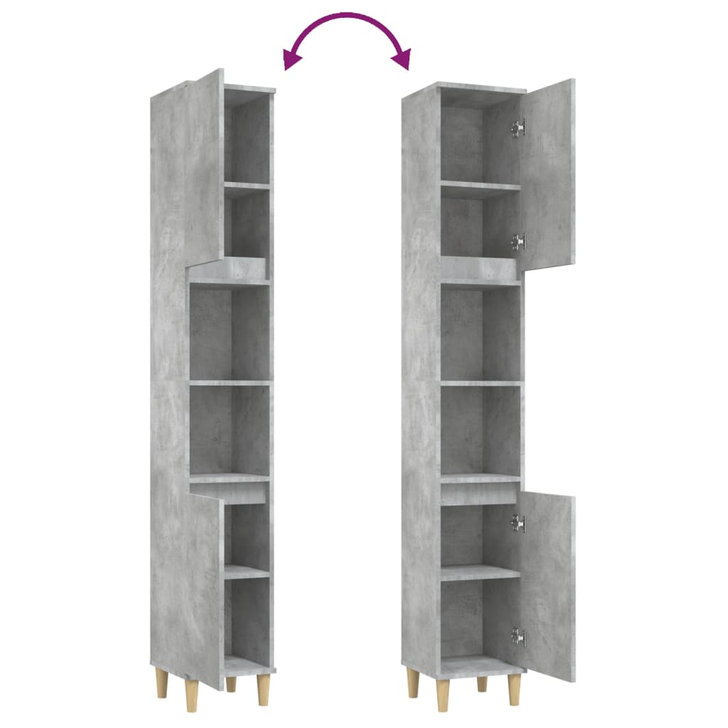 Badkamerkast 30x30x190 cm bewerkt hout