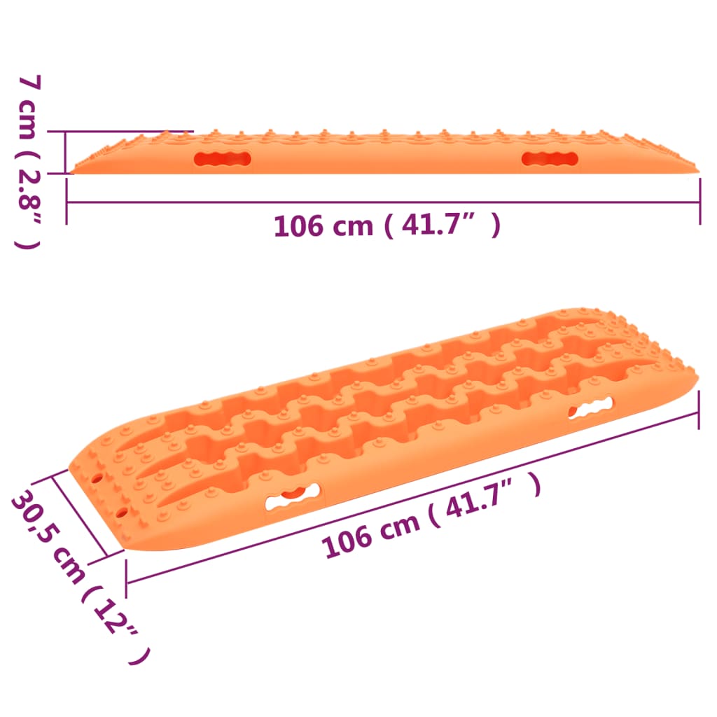 Gripplaten 2 st 106x30,5x7 cm nylon oranje