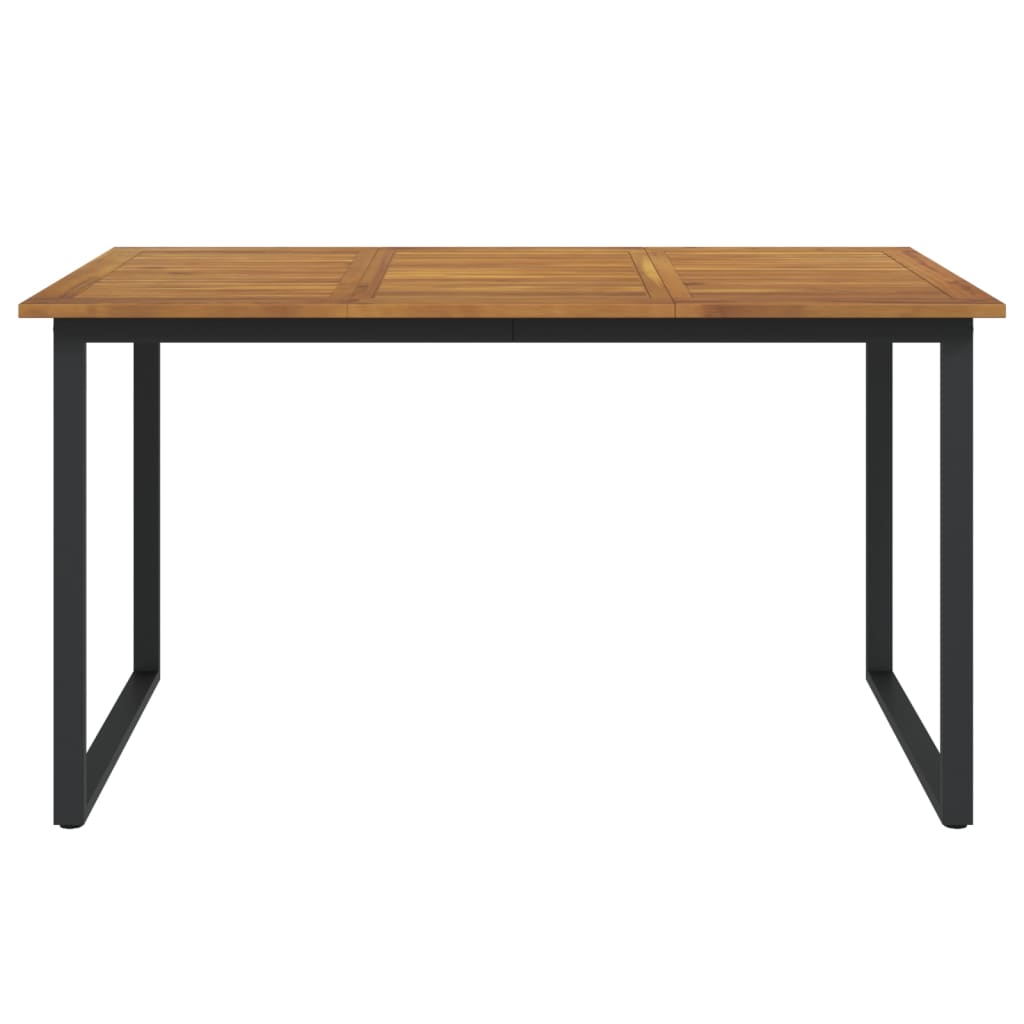 Tuintafel met U-vormige poten 140x80x75 cm massief acaciahout