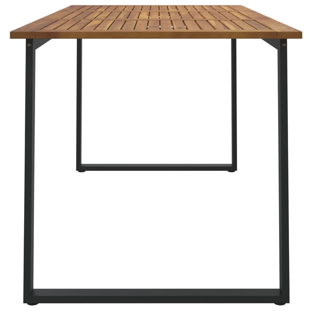 Tuintafel met U-vormige poten 140x80x75 cm massief acaciahout