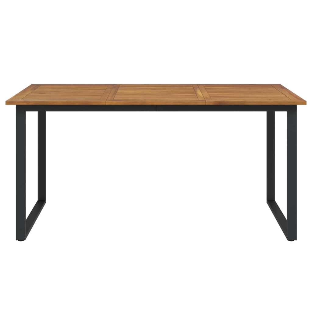 Tuintafel met U-vormige poten 140x80x75 cm massief acaciahout