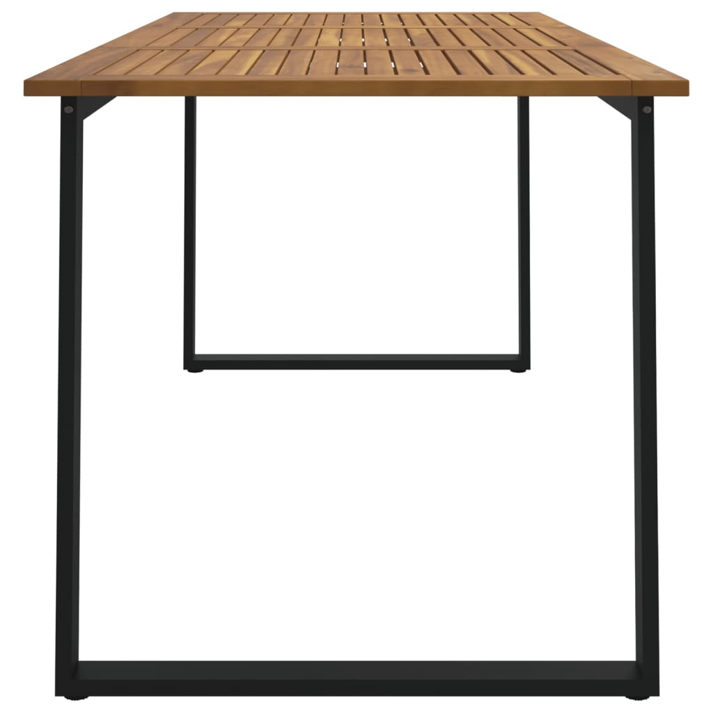 Tuintafel met U-vormige poten 140x80x75 cm massief acaciahout