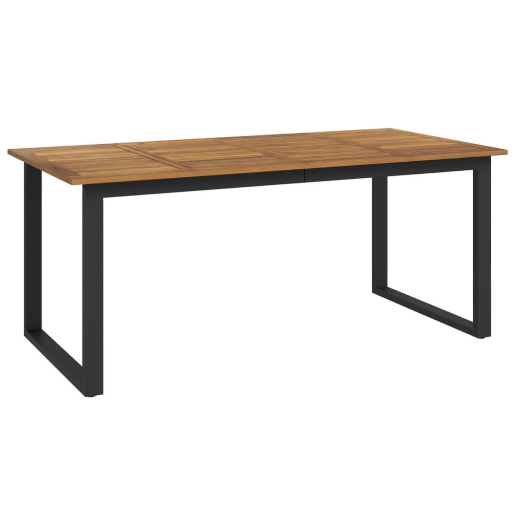 Tuintafel met U-vormige poten 140x80x75 cm massief acaciahout