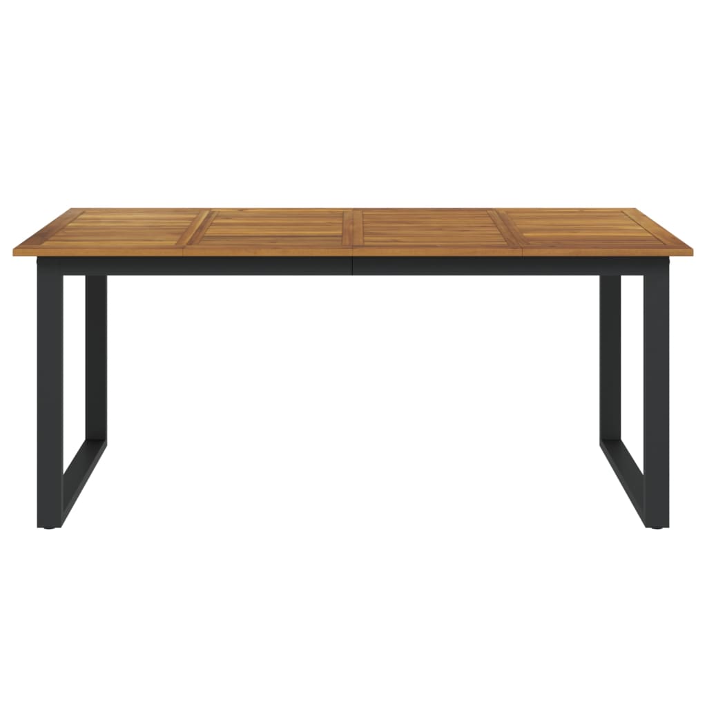 Tuintafel met U-vormige poten 140x80x75 cm massief acaciahout