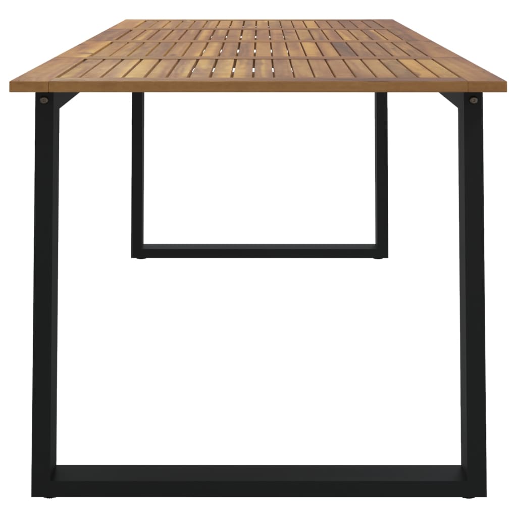 Tuintafel met U-vormige poten 140x80x75 cm massief acaciahout