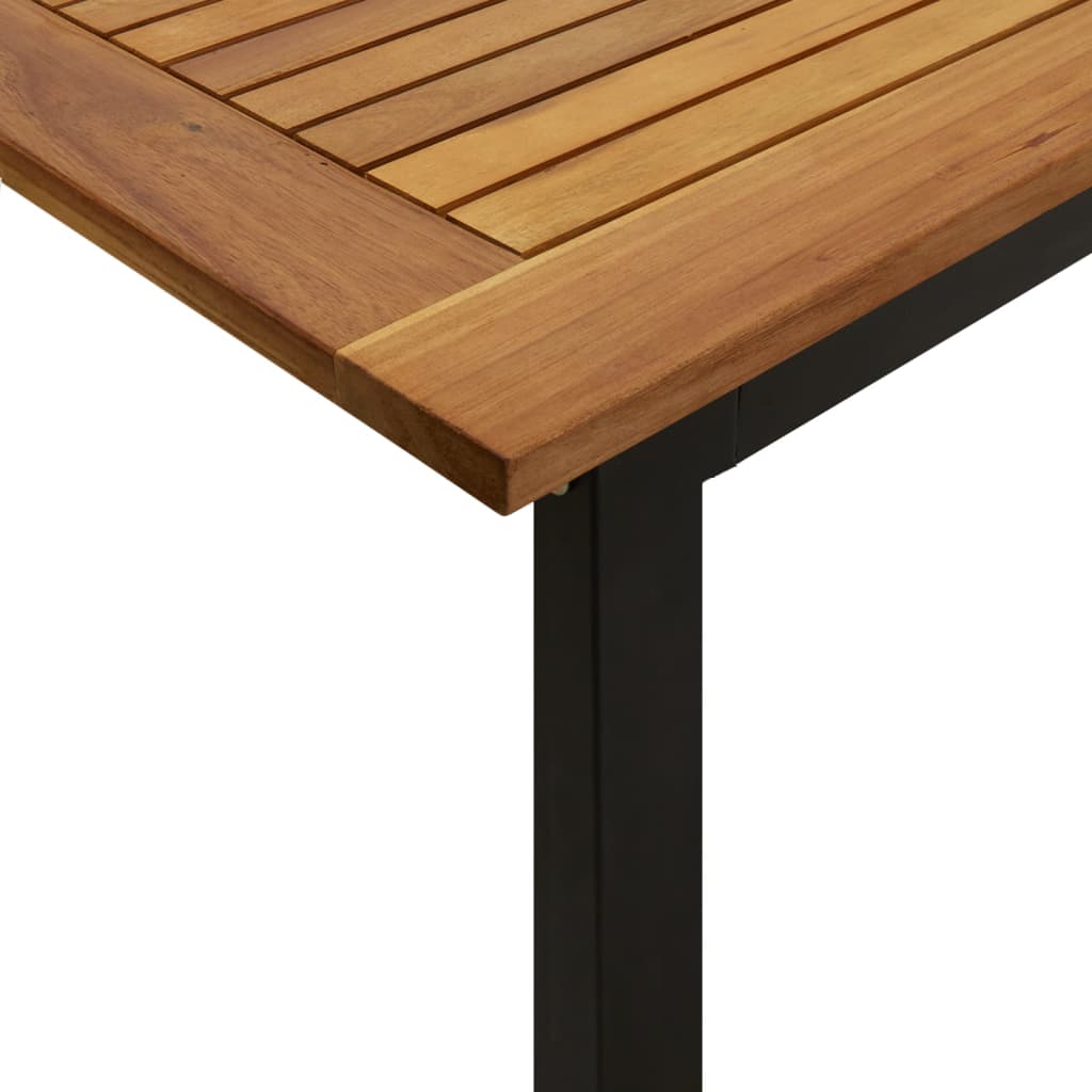 Tuintafel met U-vormige poten 140x80x75 cm massief acaciahout