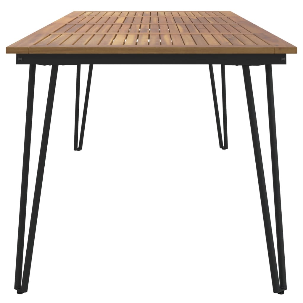 Tuintafel met haarspeldpoten 140x80x75 cm massief acaciahout