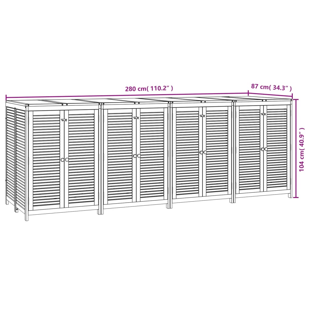 Tuinbox 210x87x104 cm massief acaciahout