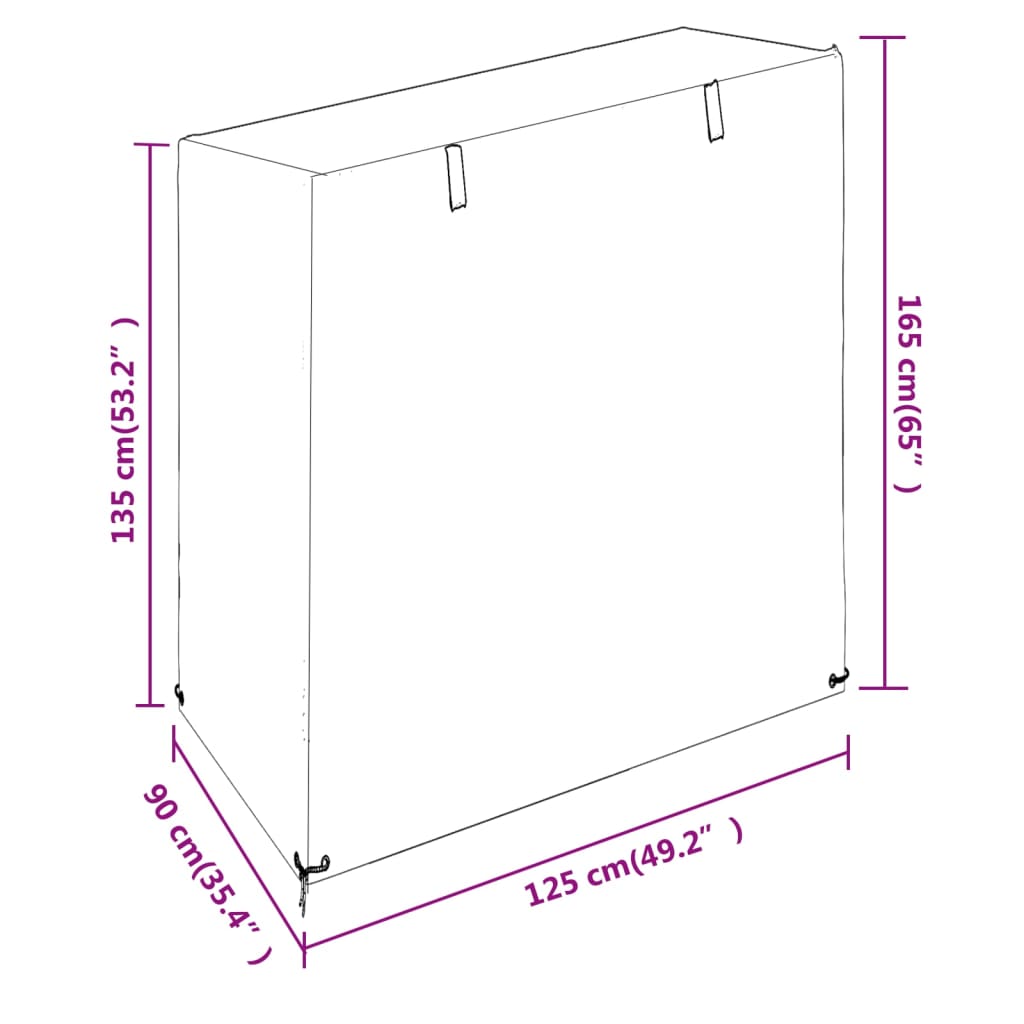 Schommelbankhoes met 12 oogjes 215x150x130/150 cm polyetheen