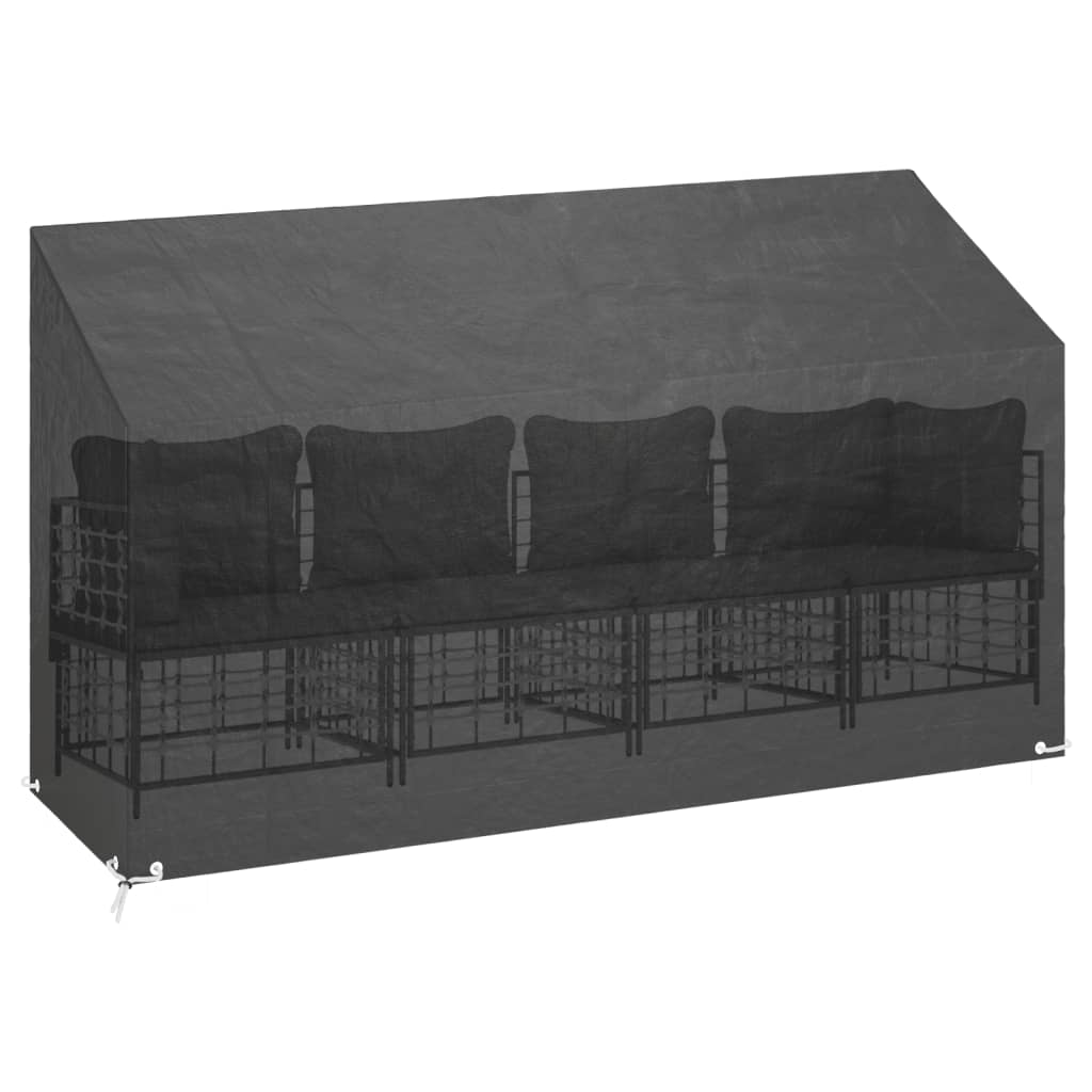 Tuinbankhoezen 2 st 8 oogjes 130x70x70/88 cm polyetheen