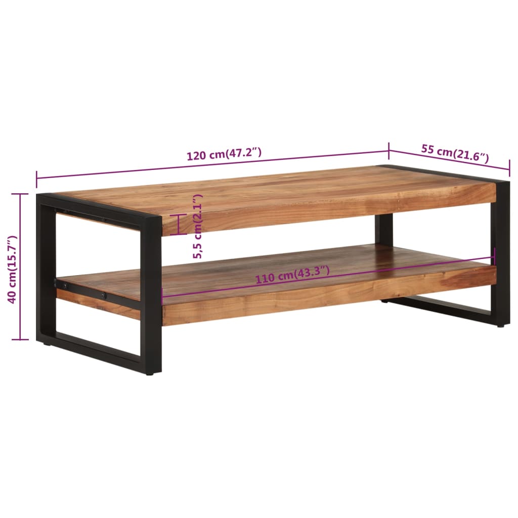 Salontafel 120x60x40 cm massief gerecycled hout