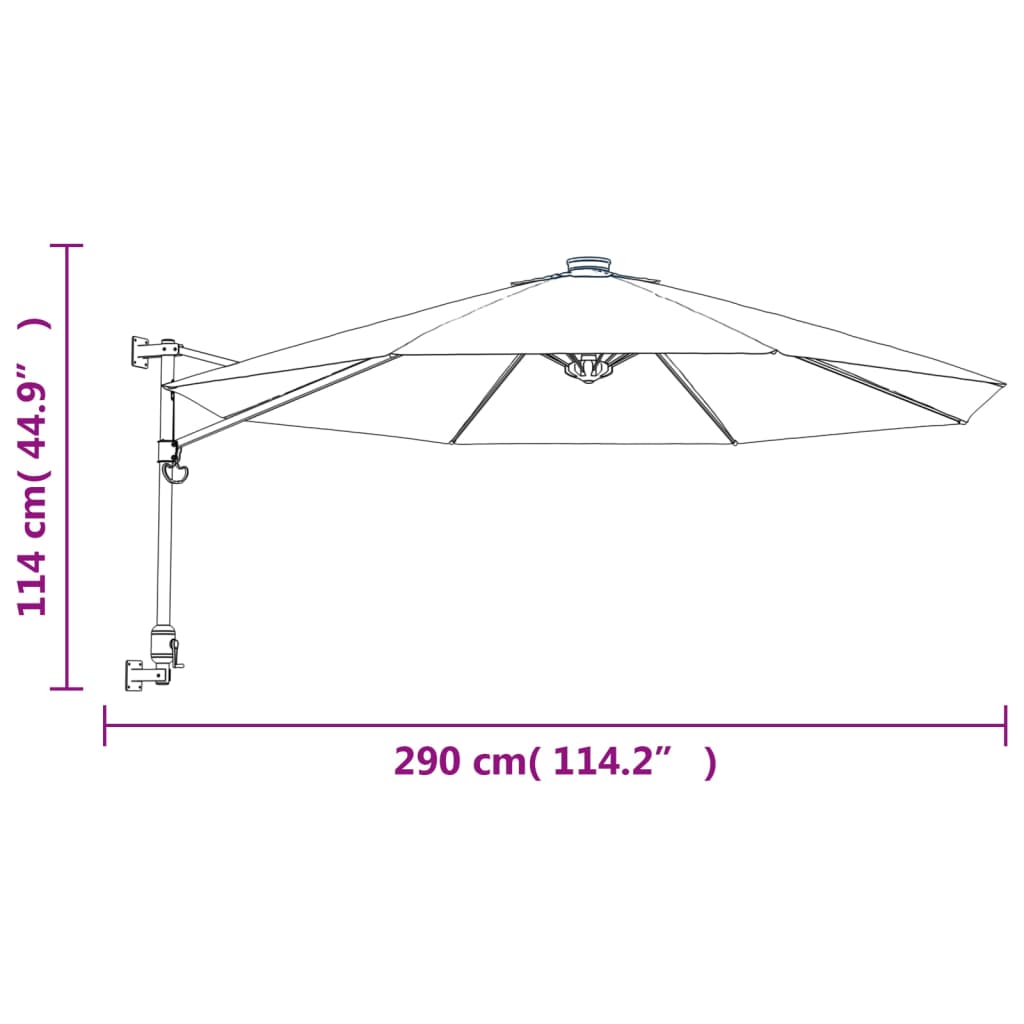 Wandparasol 290 cm