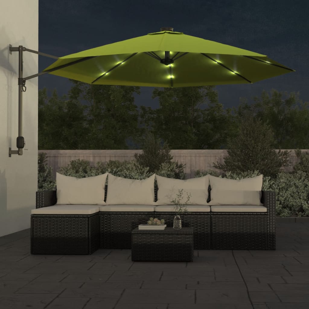 Wandparasol met LEDs 290 cm