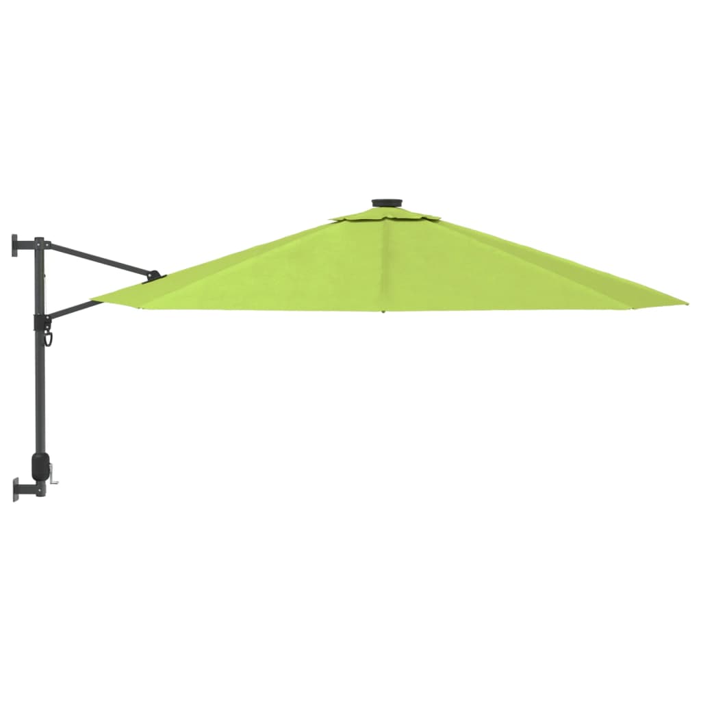 Wandparasol met LEDs 290 cm felrood