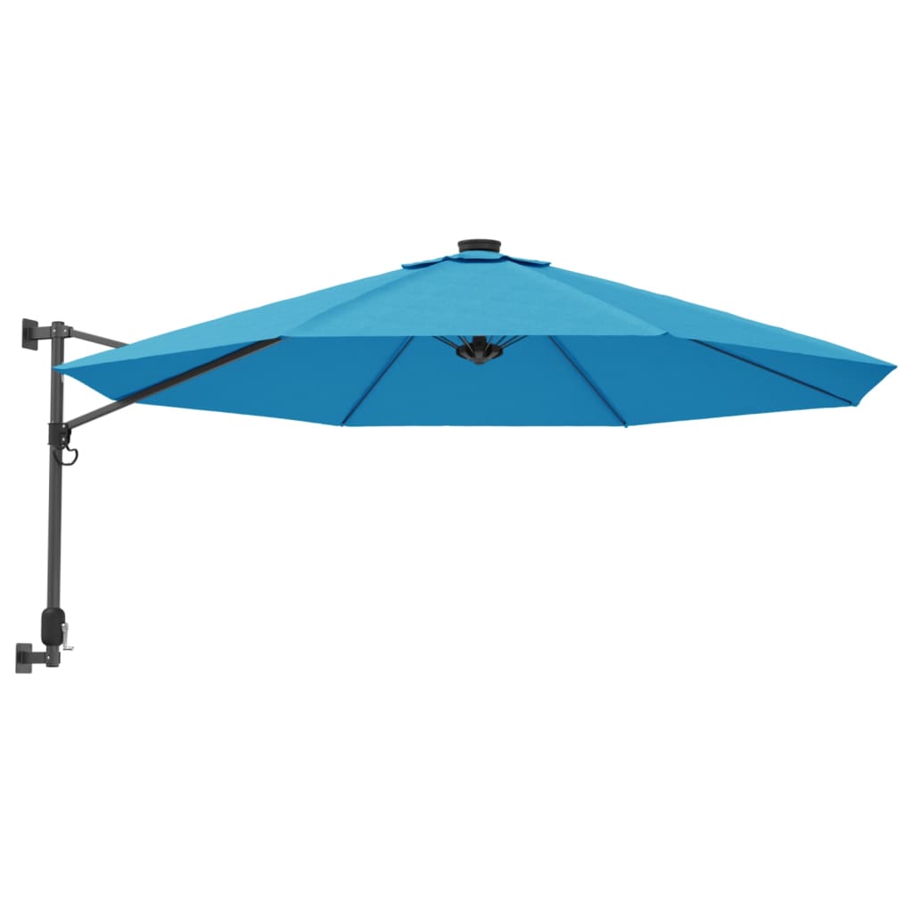 Wandparasol met LEDs 290 cm felrood