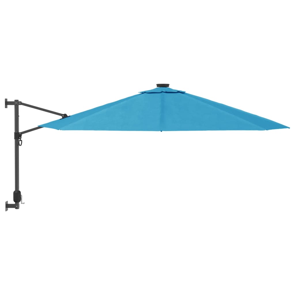 Wandparasol met LEDs 290 cm felrood