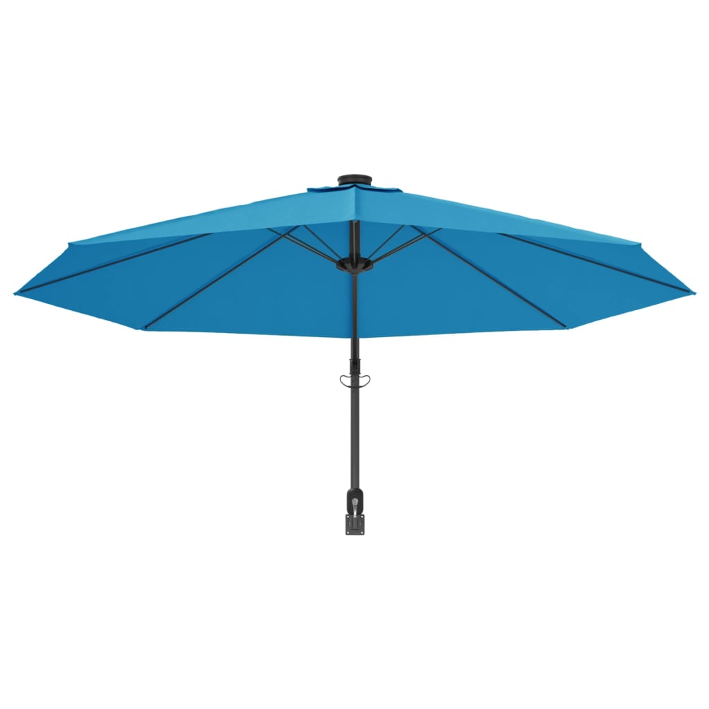 Wandparasol met LEDs 290 cm felrood