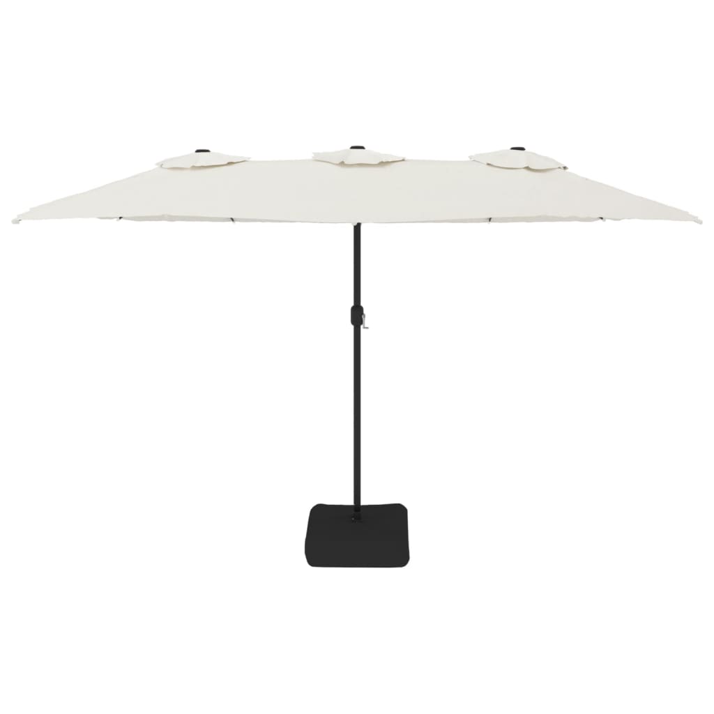 Parasol dubbel met LED 449x245 cm terracottakleurig