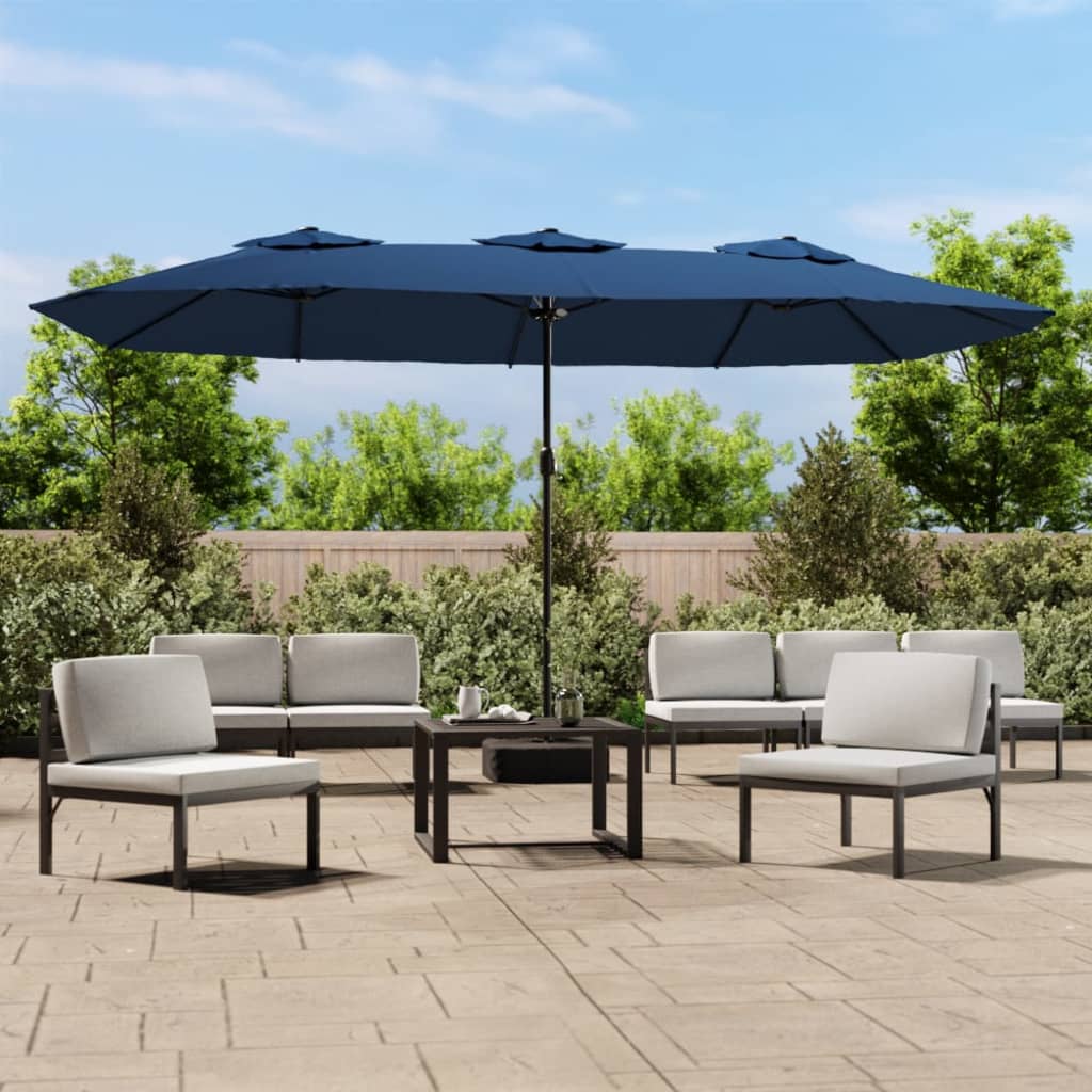 Parasol dubbel met LED 449x245 cm terracottakleurig