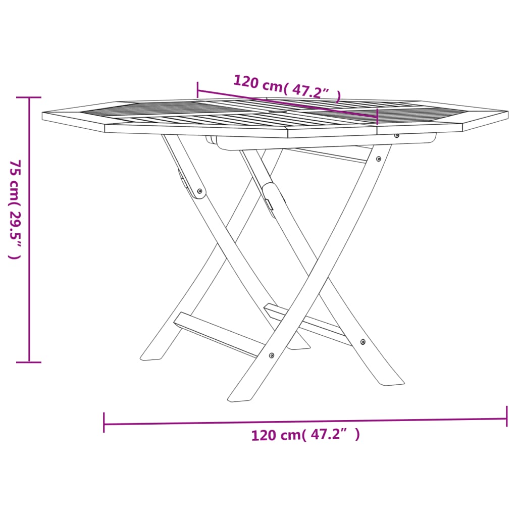 Tuintafel inklapbaar 110x110x75 cm massief teakhout