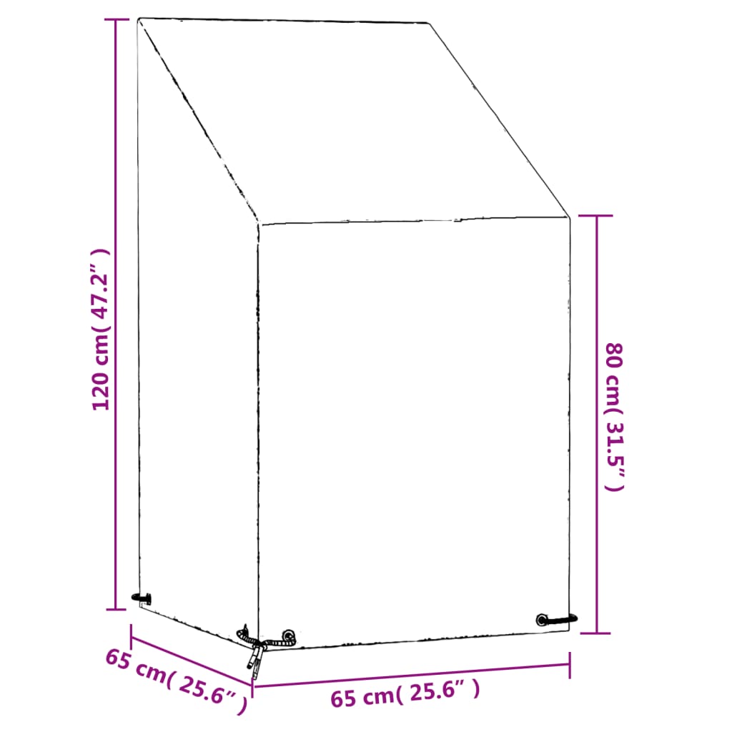 Tuinstoelhoes met 8 oogjes 65x65x110/150 cm polyetheen