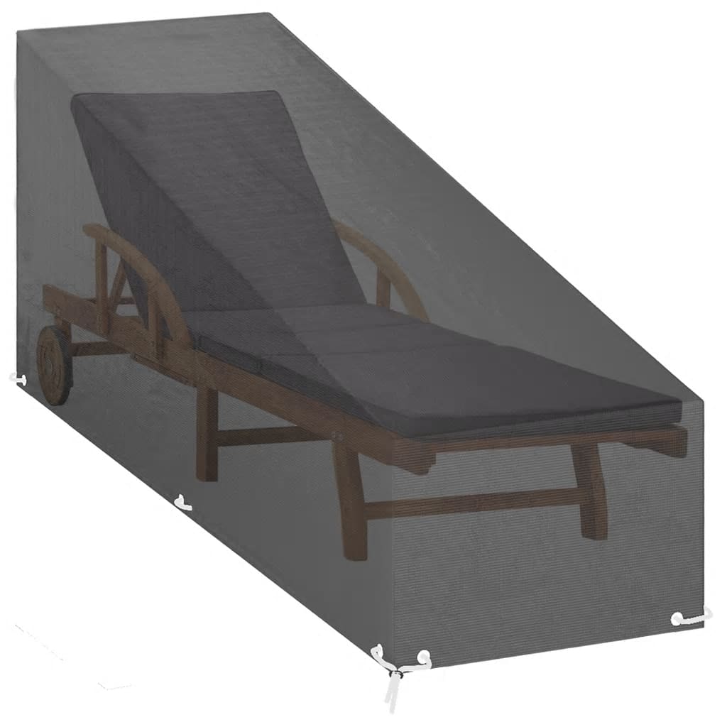 Ligbedhoezen 2 st met 12 oogjes 200x65x35/60 cm polyetheen