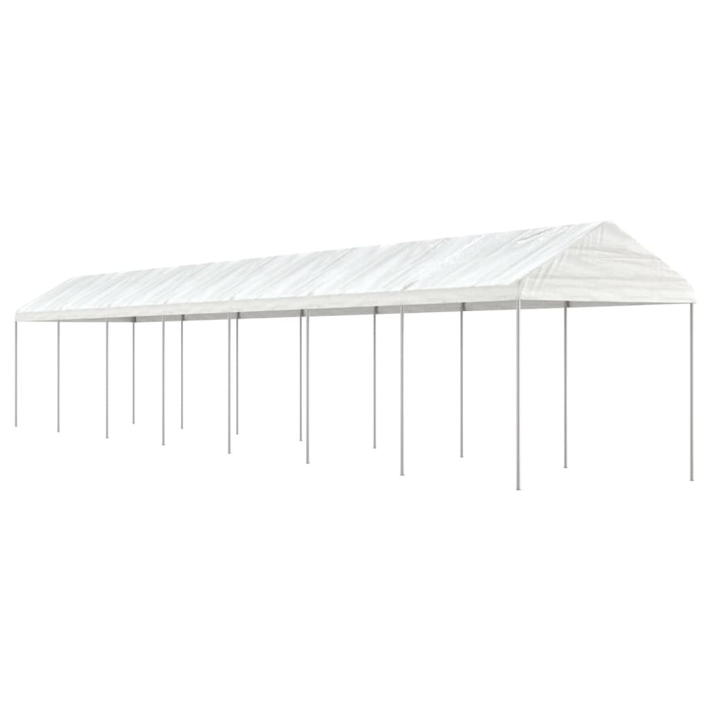 Prieel met dak 6,69x2,28x2,69 m polyetheen wit