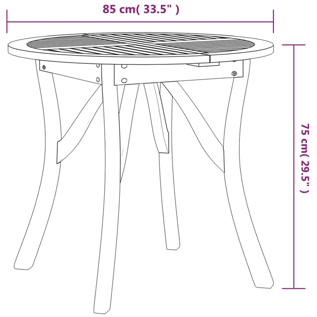 Tuintafel 200x90x75 cm massief acaciahout